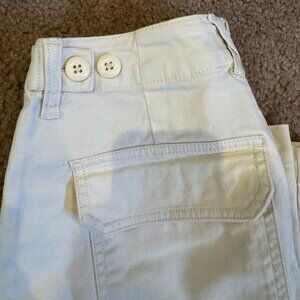 Wide leg white cargo pants